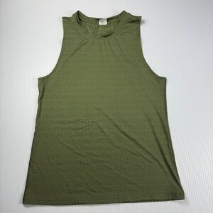 Zyia Active Tank Top Sleeveless Athletic Perforated Olive‎ Green Mens M